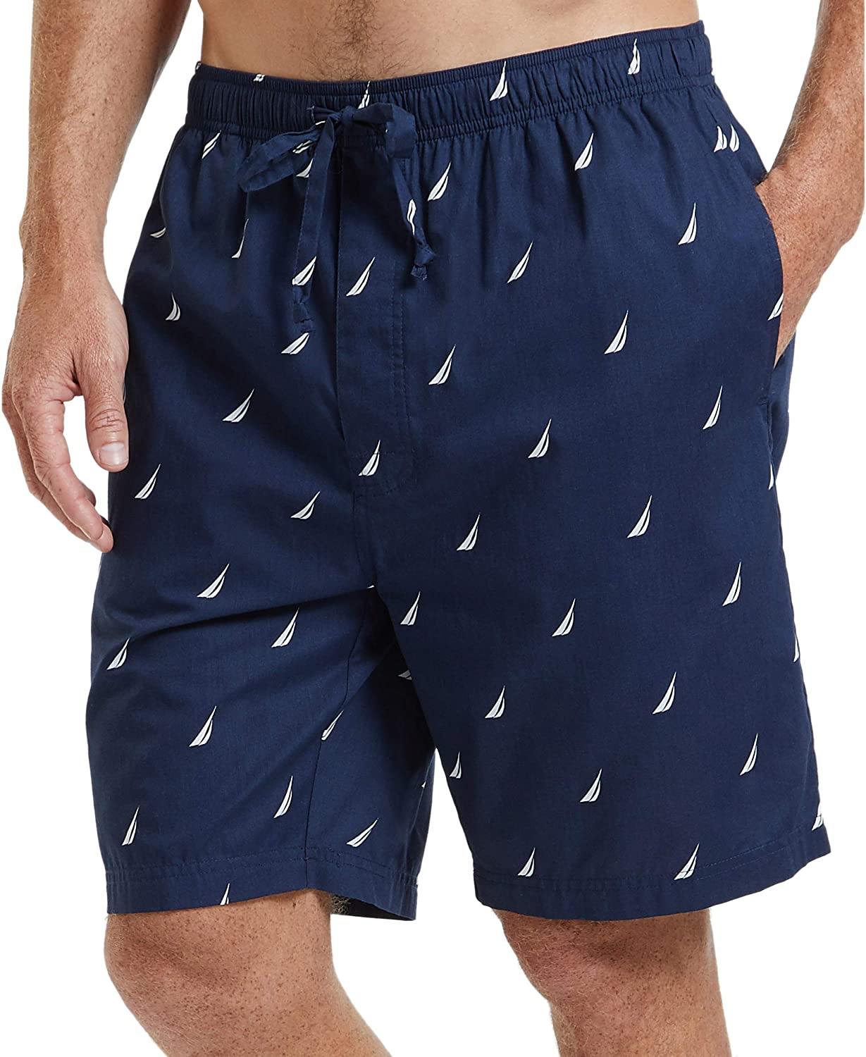 Nautica Men's Soft Woven 100% Cotton Elastic Waistband Sleep Pajama Short - JOY2ESpree