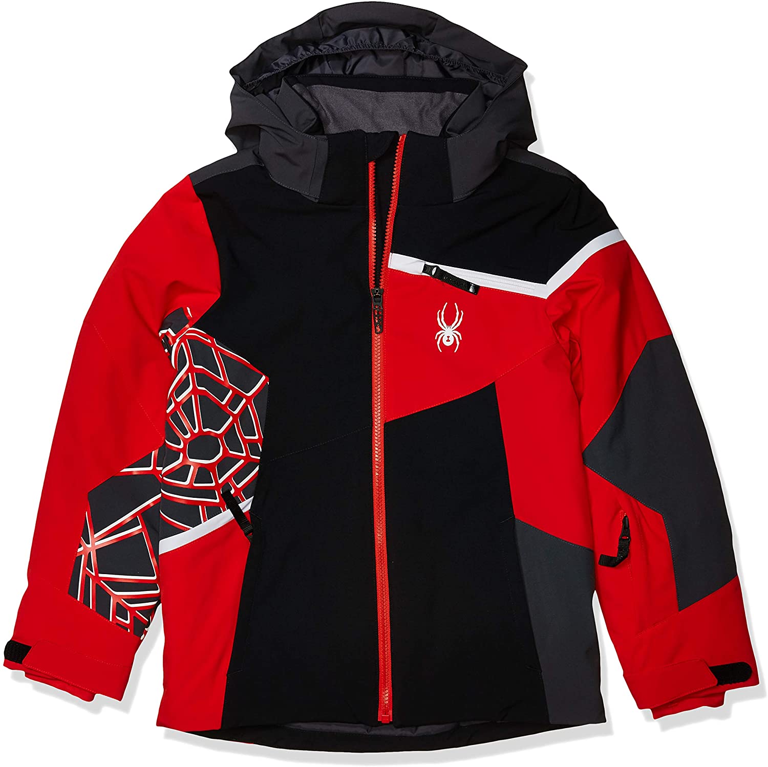 Spyder Boy’s Challenger Ski Jacket – Kids Full Zip Hooded Winter Coat