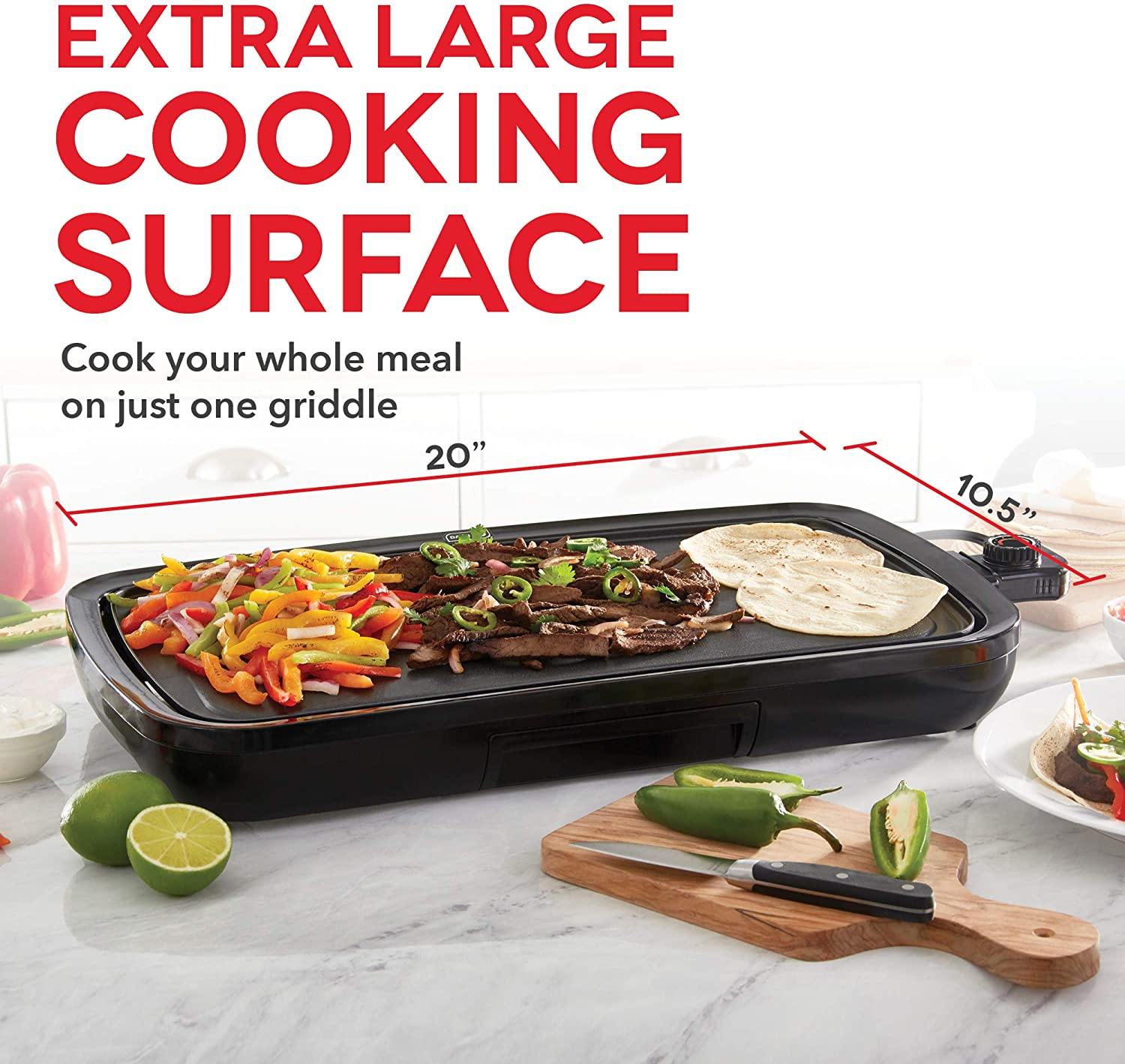 DASH DEG200GBRD01 Everyday Nonstick Electric Griddle for Pancakes, Burgers, Quesadillas, Eggs & other on the go Breakfast - JOY2ESpree