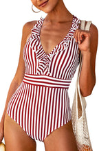 
                        
                          Load image into Gallery viewer, CUPSHE Women's V Neck One Piece Swimsuit Ruffled Back Cross Swimwear
                        
                      