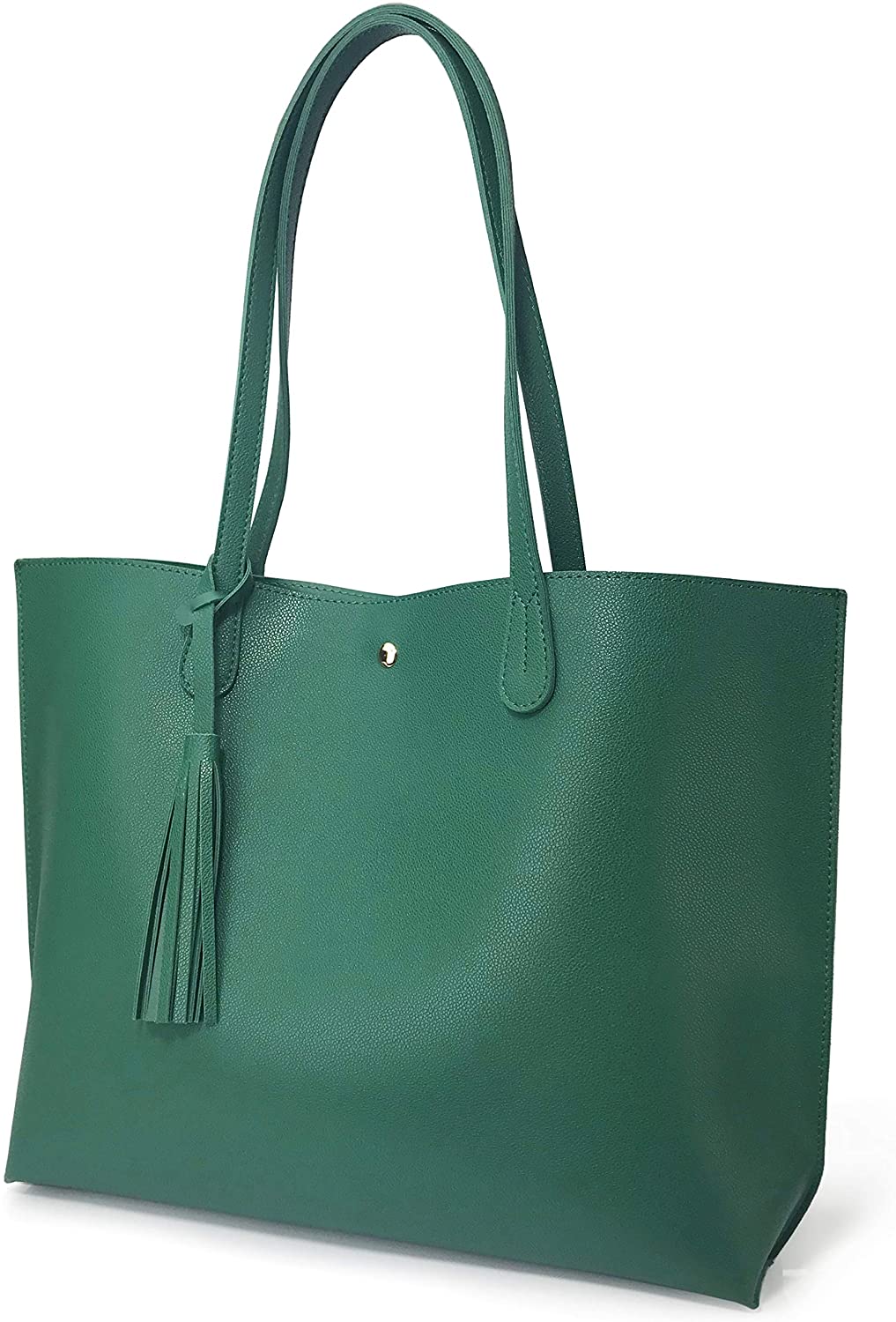 Minimalist Clean Cut Pebbled Faux Leather Tote Womens Shoulder Handbag