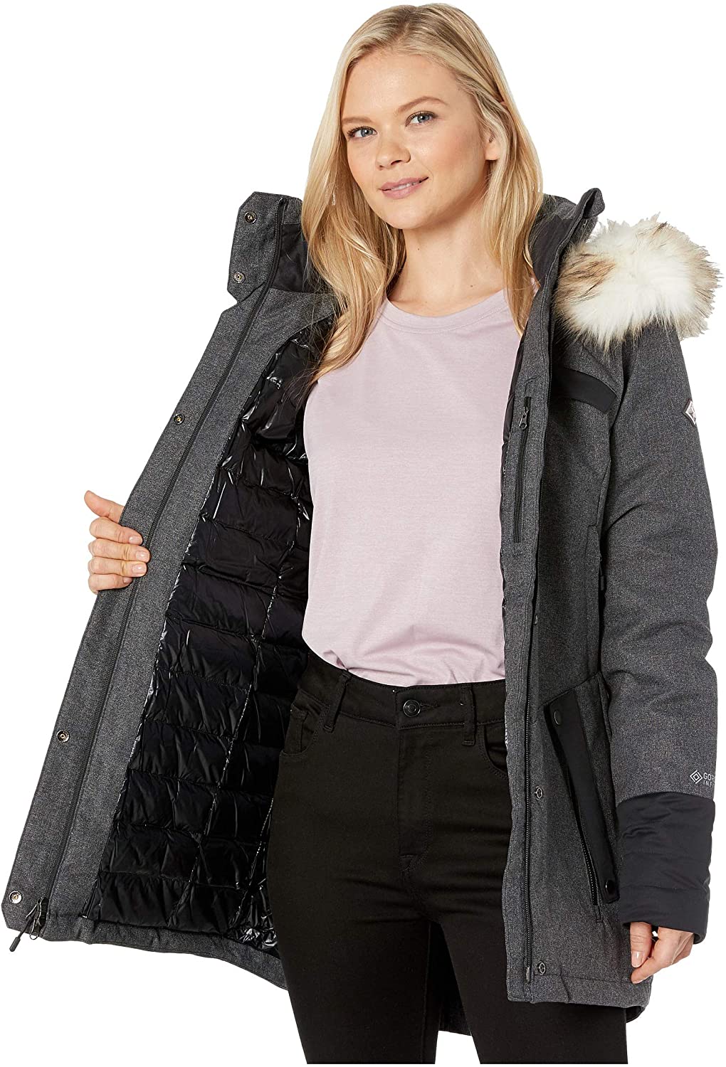 Spyder Women’s Metro Gore-Tex Infinium Down Parka – Ladies Full-Zip Hooded Winter Jacket