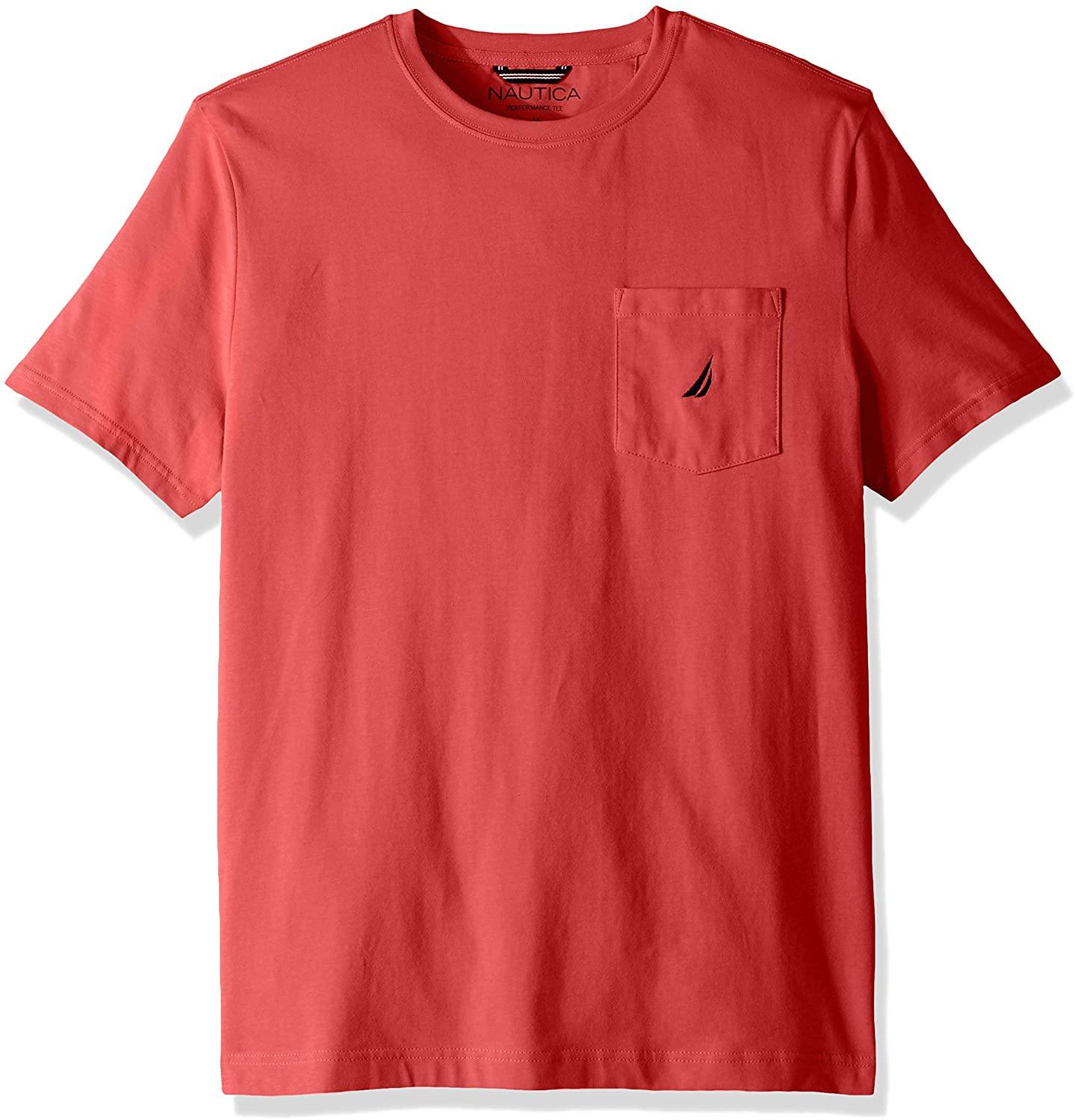 Nautica Men's Solid Crew Neck Short-Sleeve Pocket T-Shirt - JOY2ESpree