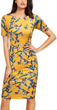 
                        
                          Load image into Gallery viewer, FORTRIC Women Printing Church Business Office Work Elegant Bodycon Pencil Dress
                        
                      