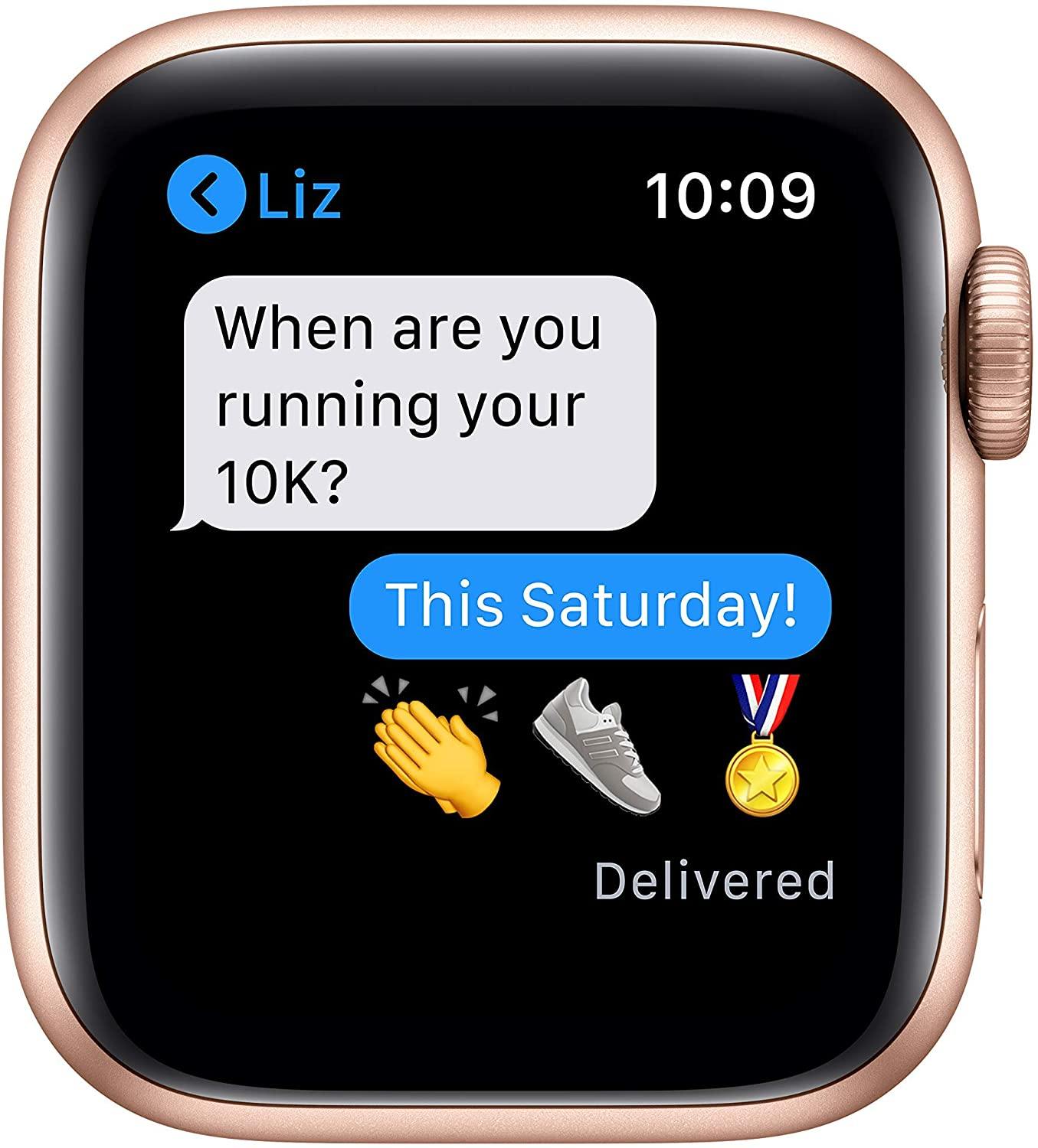 Apple Watch Series 6 (GPS, 44mm) - Space Gray Aluminum Case with Black Sport Band (Renewed) - JOY2ESpree