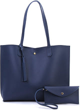 
                        
                          Load image into Gallery viewer, Minimalist Clean Cut Pebbled Faux Leather Tote Womens Shoulder Handbag
                        
                      