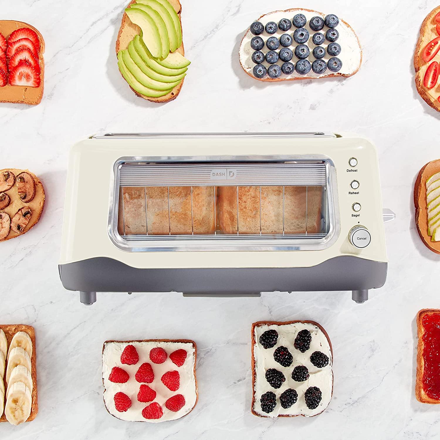 Dash Clear View Toaster: Extra Wide Slot Toaster with Stainless Steel Accents + See Through Window - JOY2ESpree