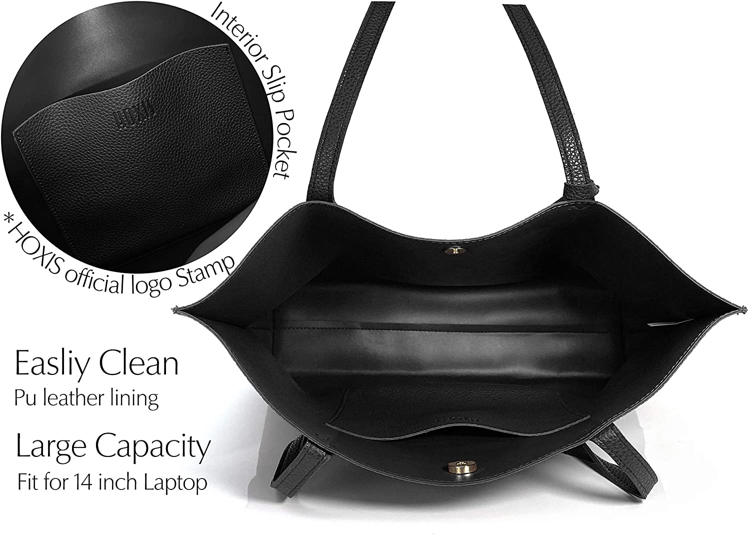 Minimalist Clean Cut Pebbled Faux Leather Tote Womens Shoulder Handbag