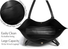 
                        
                          Load image into Gallery viewer, Minimalist Clean Cut Pebbled Faux Leather Tote Womens Shoulder Handbag
                        
                      