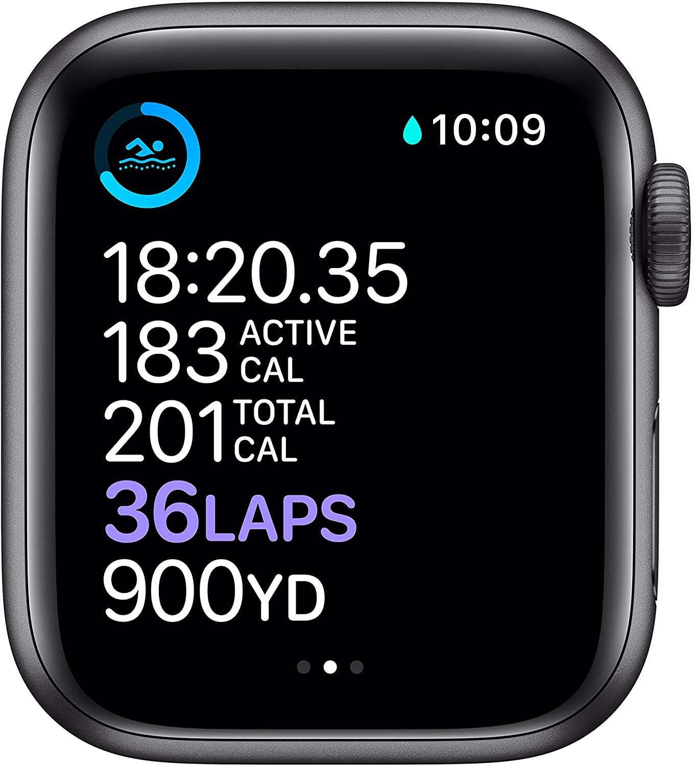 Apple Watch Series 6 (GPS, 44mm) - Space Gray Aluminum Case with Black Sport Band (Renewed) - JOY2ESpree