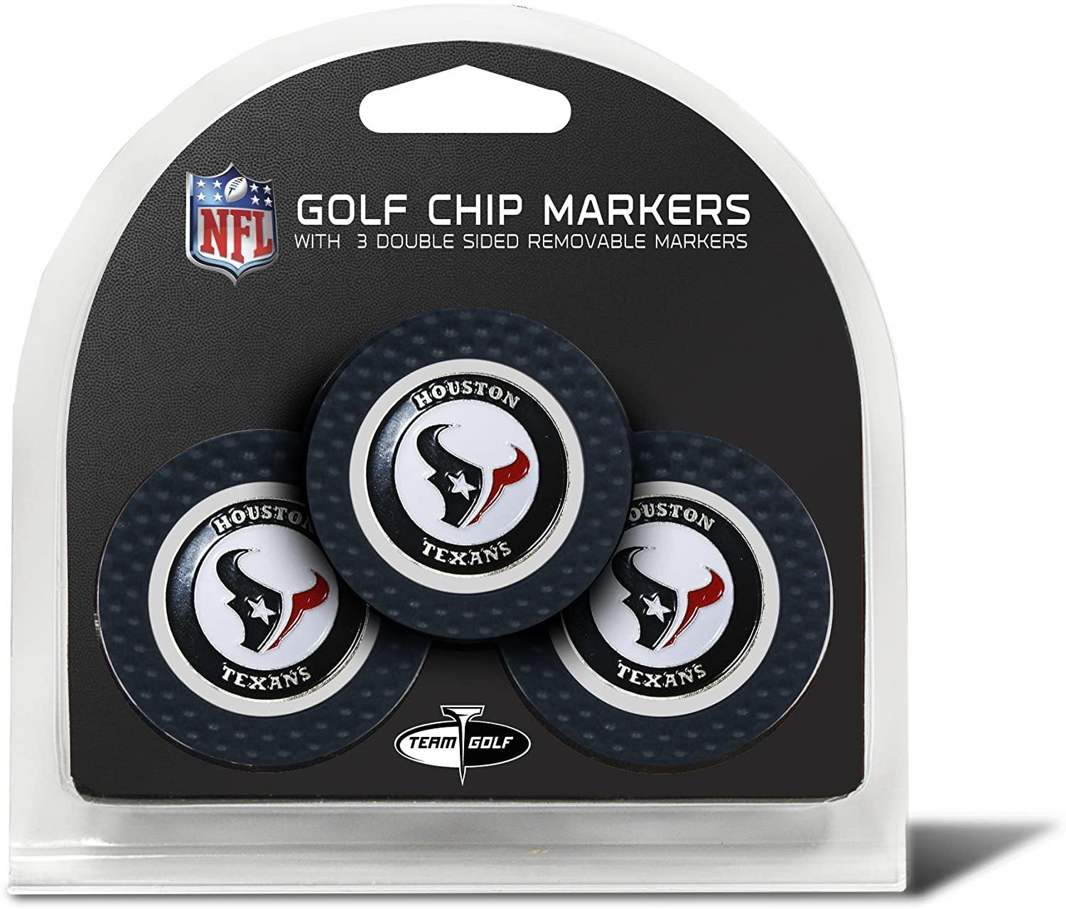 Team Golf NFL Golf Chip Ball Markers (3 Count), Poker Chip Size with Pop Out Smaller Double-Sided Enamel Markers - JOY2ESpree