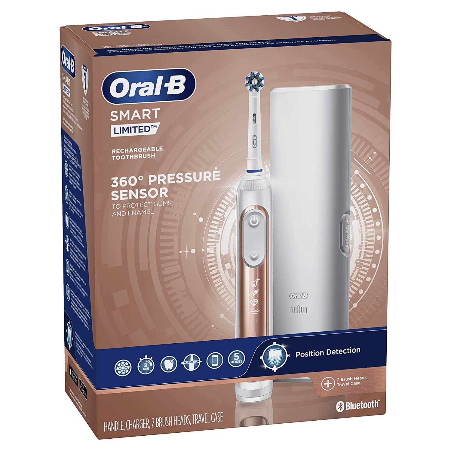 Electric Toothbrush, Oral-B Pro 7000 SmartSeries Black Electronic Power Rechargeable Toothbrush