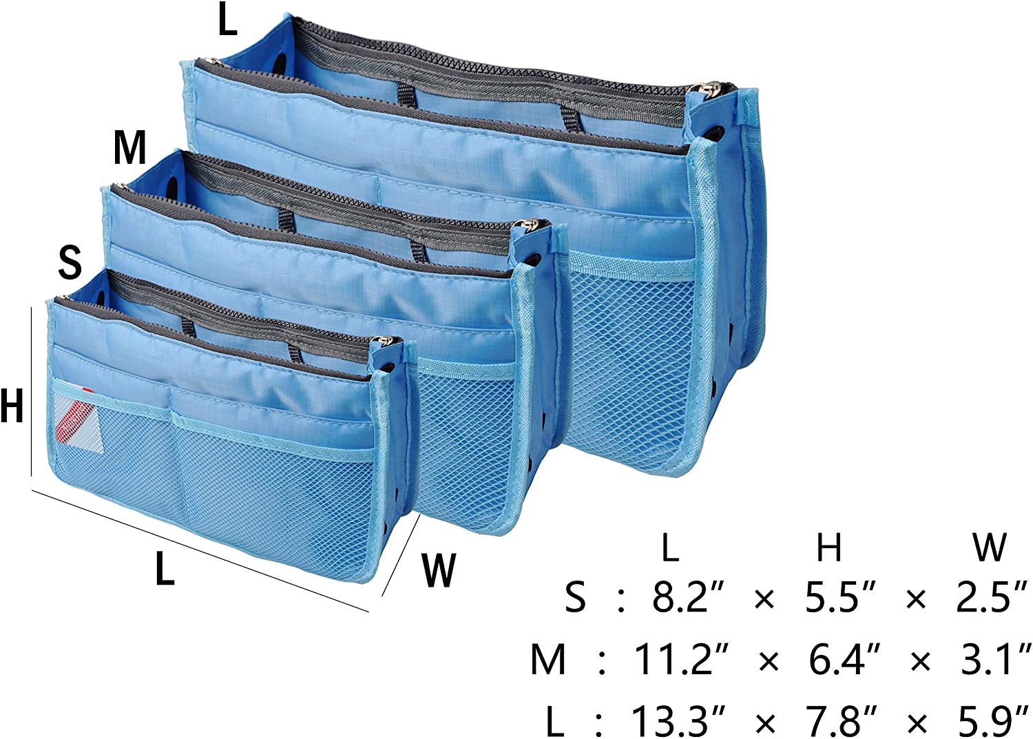 Vercord Updated Purse Handbag Organizer Insert Liner Bag in Bag 13 Pockets Purple Small