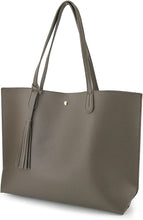 
                        
                          Load image into Gallery viewer, Minimalist Clean Cut Pebbled Faux Leather Tote Womens Shoulder Handbag
                        
                      