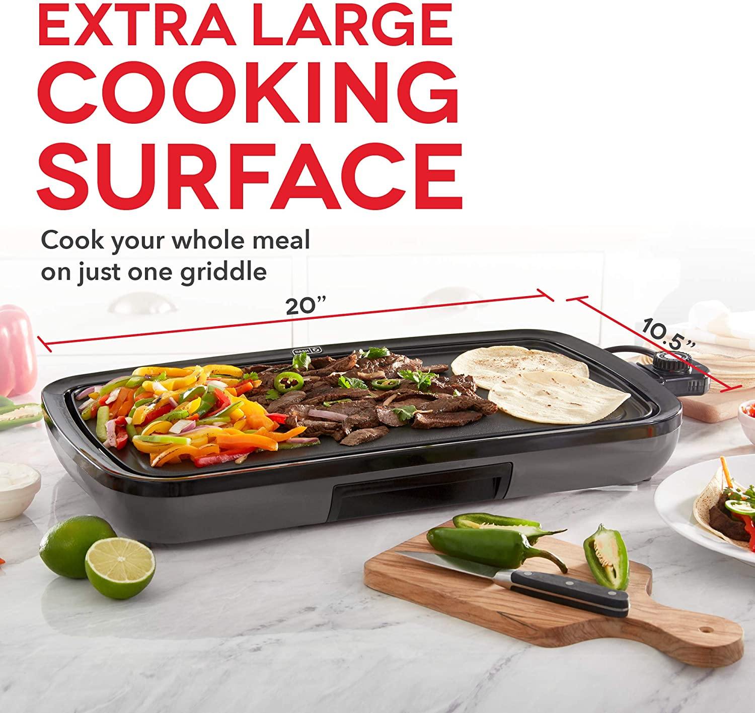 DASH DEG200GBRD01 Everyday Nonstick Electric Griddle for Pancakes, Burgers, Quesadillas, Eggs & other on the go Breakfast - JOY2ESpree