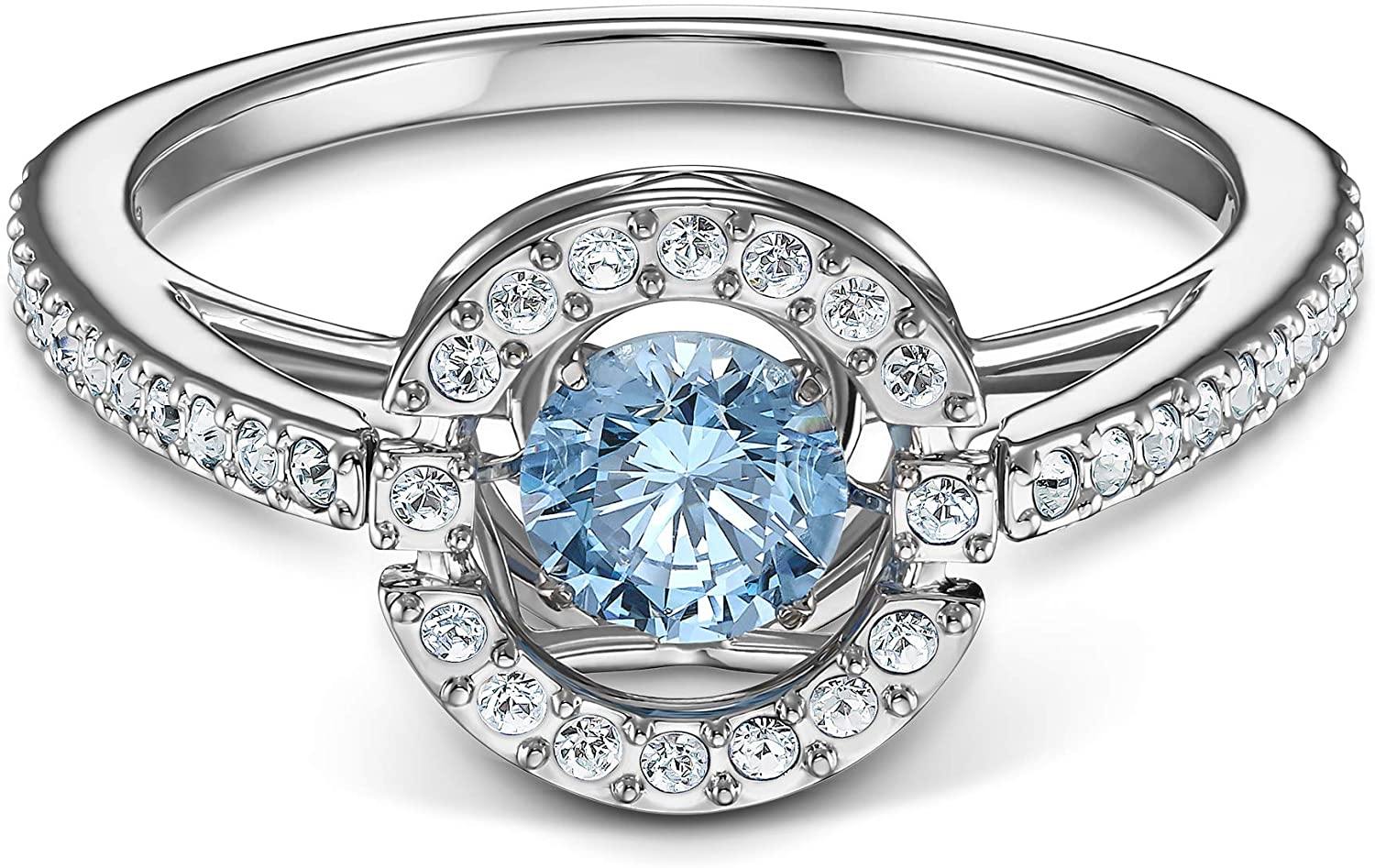 SWAROVSKI Women's Sparkling Dance Ring Collection, Rhodium Finish, Clear Crystals - JOY2ESpree