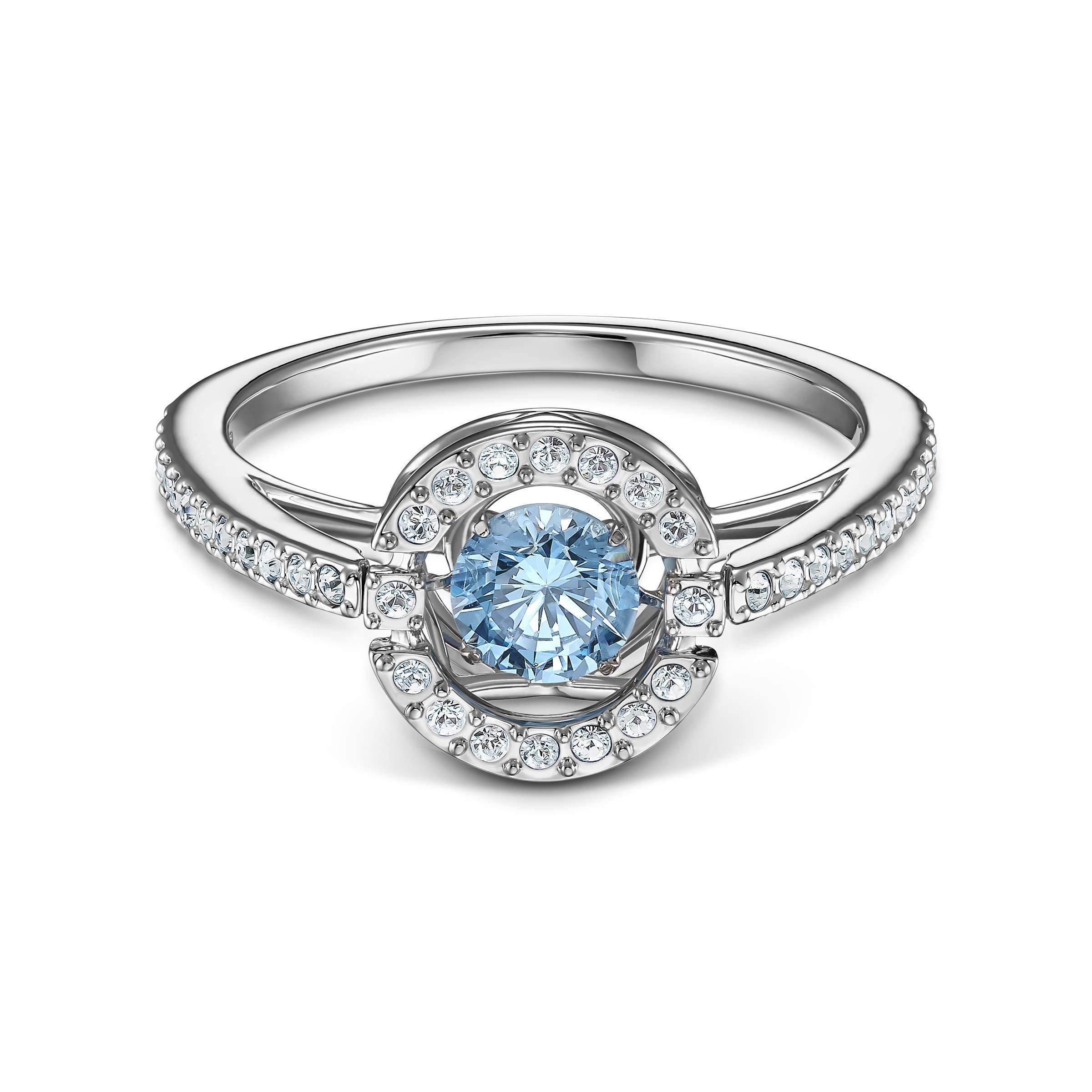 SWAROVSKI Women's Sparkling Dance Ring Collection, Rhodium Finish, Clear Crystals - JOY2ESpree