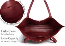 
                        
                          Load image into Gallery viewer, Minimalist Clean Cut Pebbled Faux Leather Tote Womens Shoulder Handbag
                        
                      