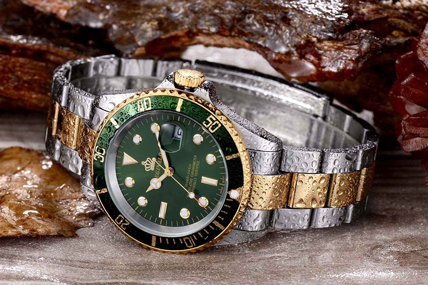 Mens Luxury Watches Ceramic Bezel Sapphire Glass Luminous Quartz Silver Gold Two Tone Stainless Steel Watch