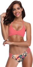 
                        
                          画像をギャラリービューアに読み込む, SHEKINI Women's Floral Printing Cutout Strappy Halter Swimsuits Bikini Suits
                        
                      