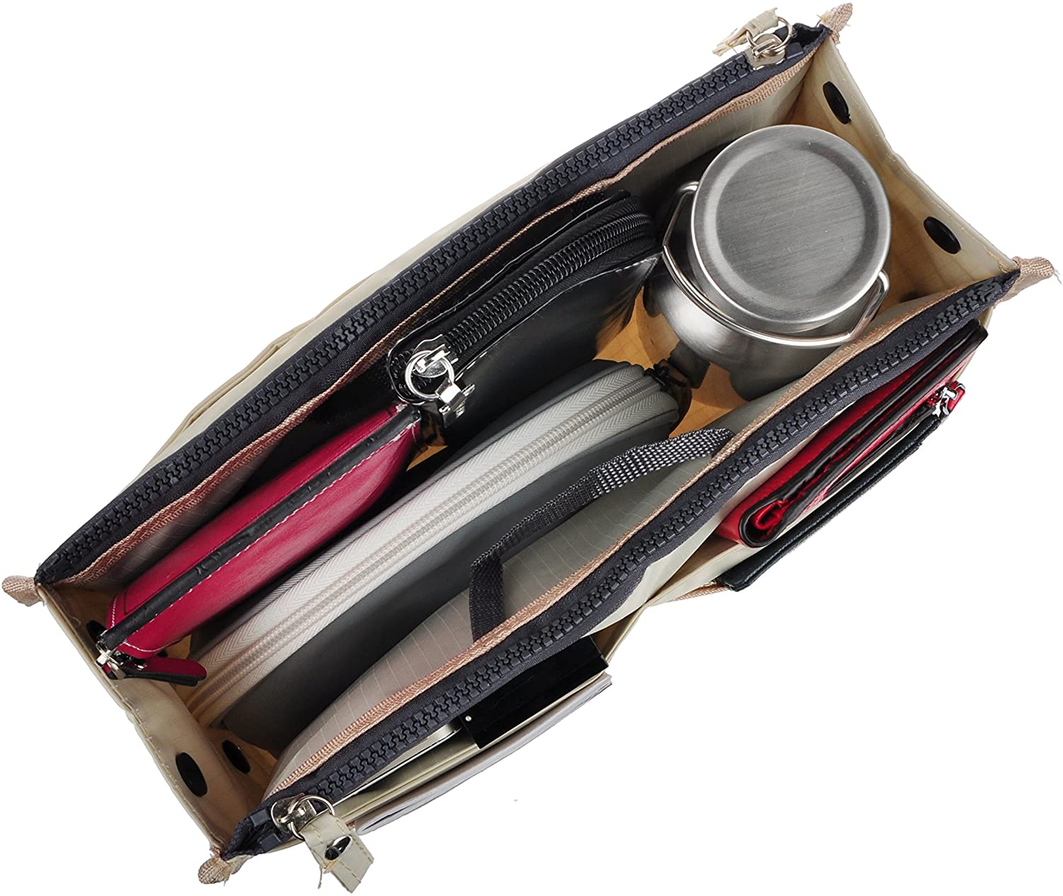 Vercord Updated Purse Handbag Organizer Insert Liner Bag in Bag 13 Pockets Purple Small