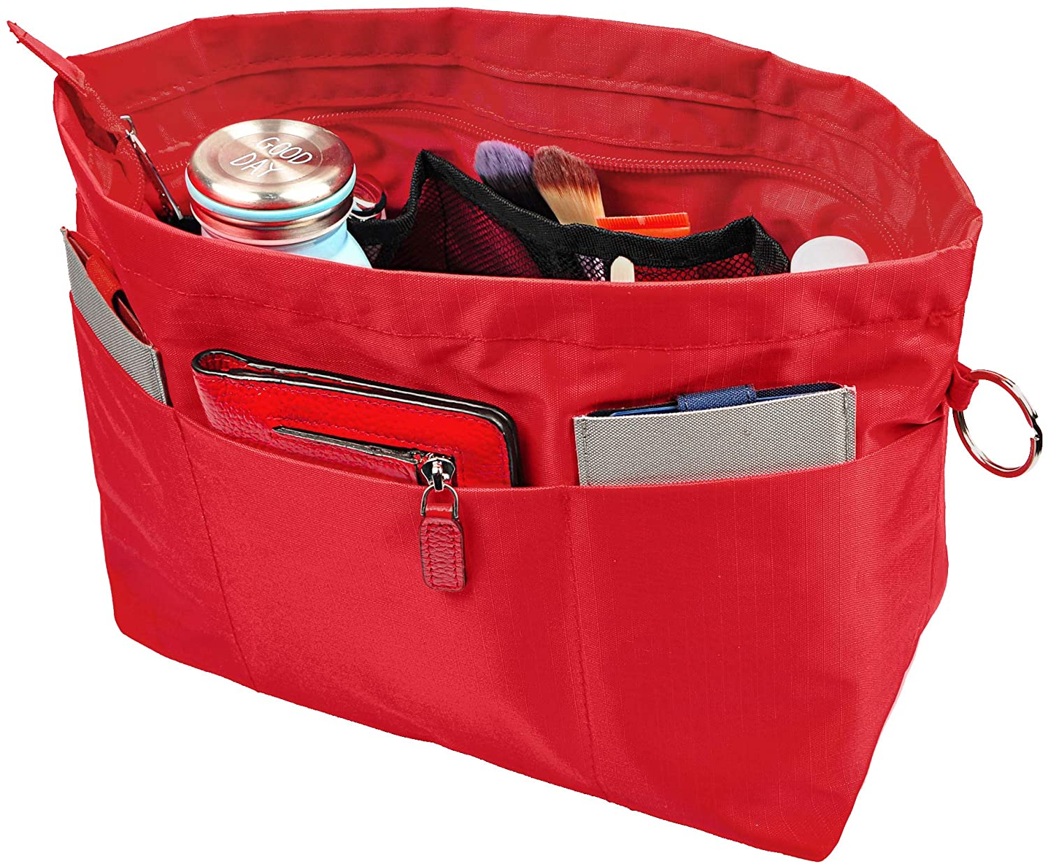 Vercord Purse Organizer Insert Bag Tote Handbags Pocketbook Inserts Organizers Zipper 11 Pockets Black Medium