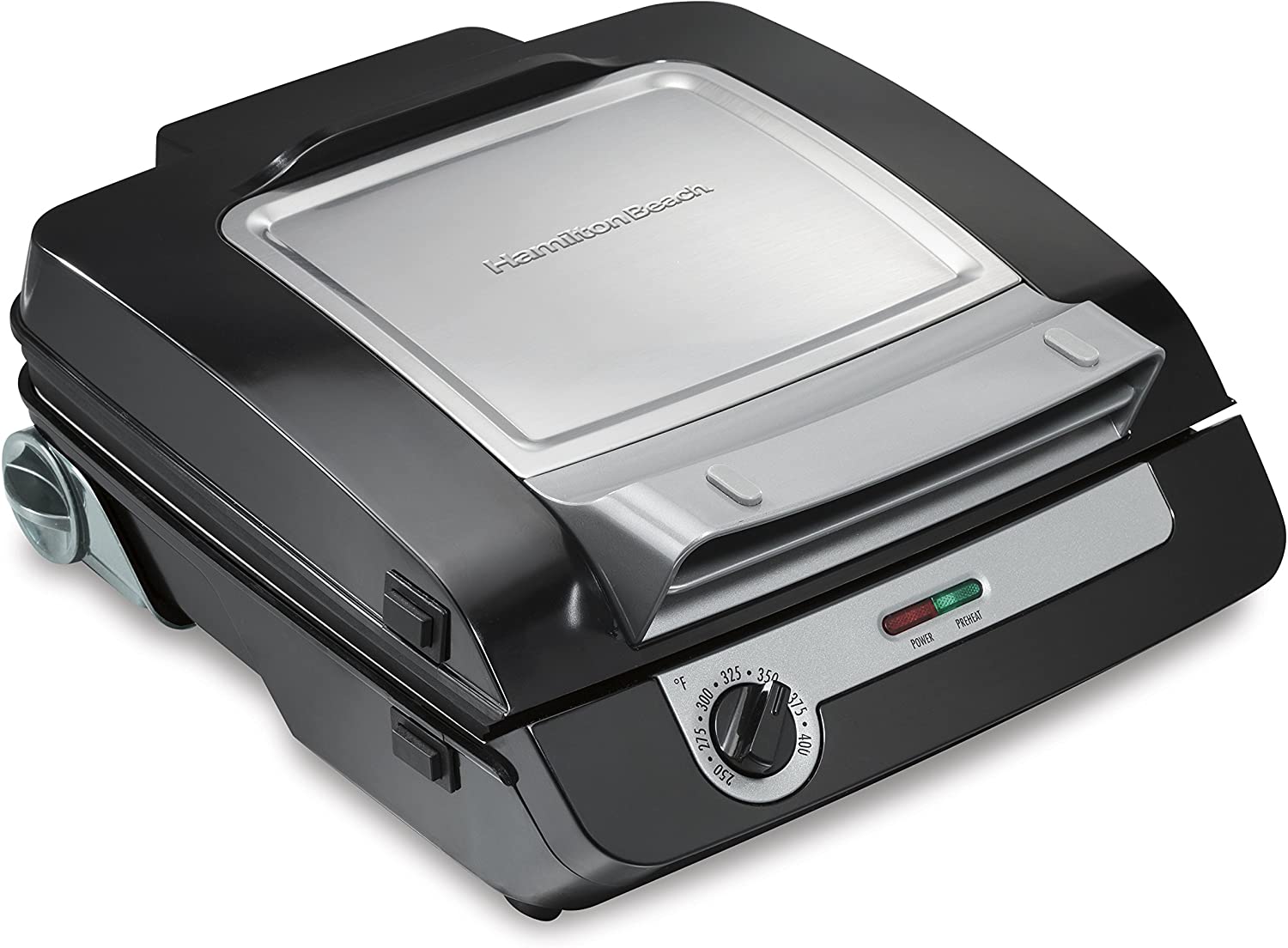 Hamilton Beach Electric Indoor Searing Grill with Viewing Window and Removable Easy-to-Clean Nonstick Plate - JOY2ESpree