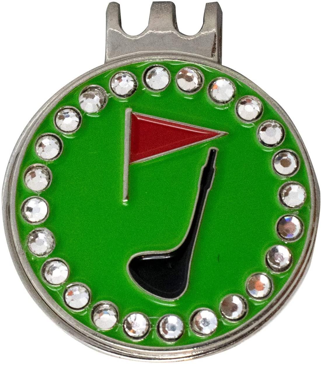 DA VINCI Magnetic Golf Hat Clip with 1 Inch Bling Metal Golf Ball Marker - JOY2ESpree