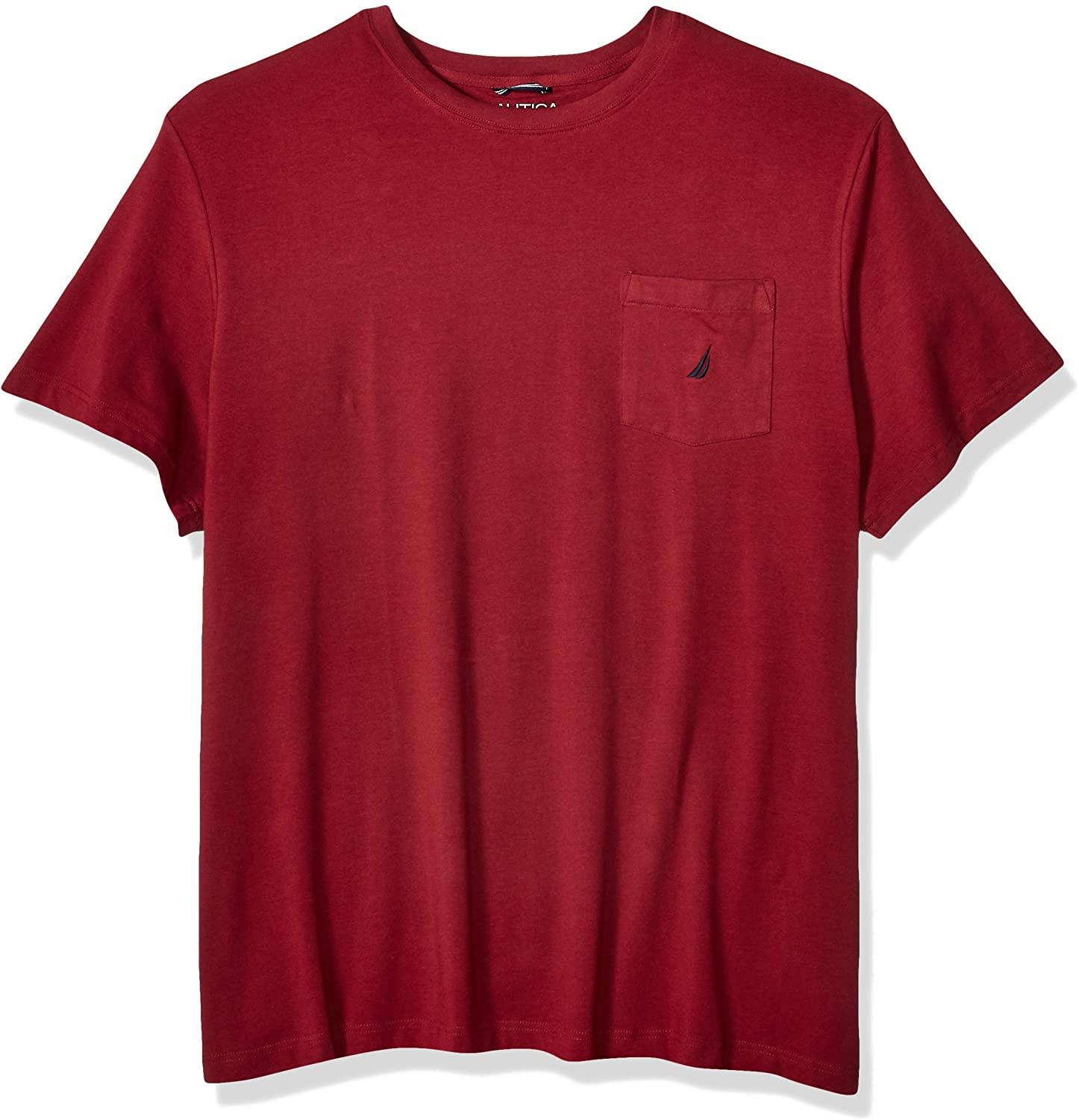 Nautica Men's Solid Crew Neck Short-Sleeve Pocket T-Shirt - JOY2ESpree
