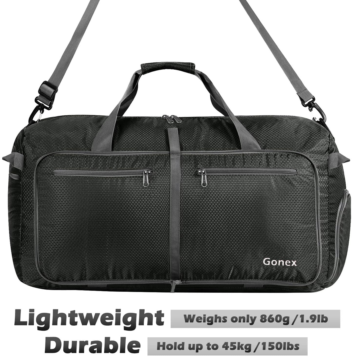 Gonex 150L Travel Duffel Bag Foldable Extra Large Duffle Bag XL Heavy Duty for Men Women for Luggage Shopping Gray