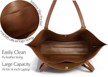 
                        
                          Load image into Gallery viewer, Minimalist Clean Cut Pebbled Faux Leather Tote Womens Shoulder Handbag
                        
                      