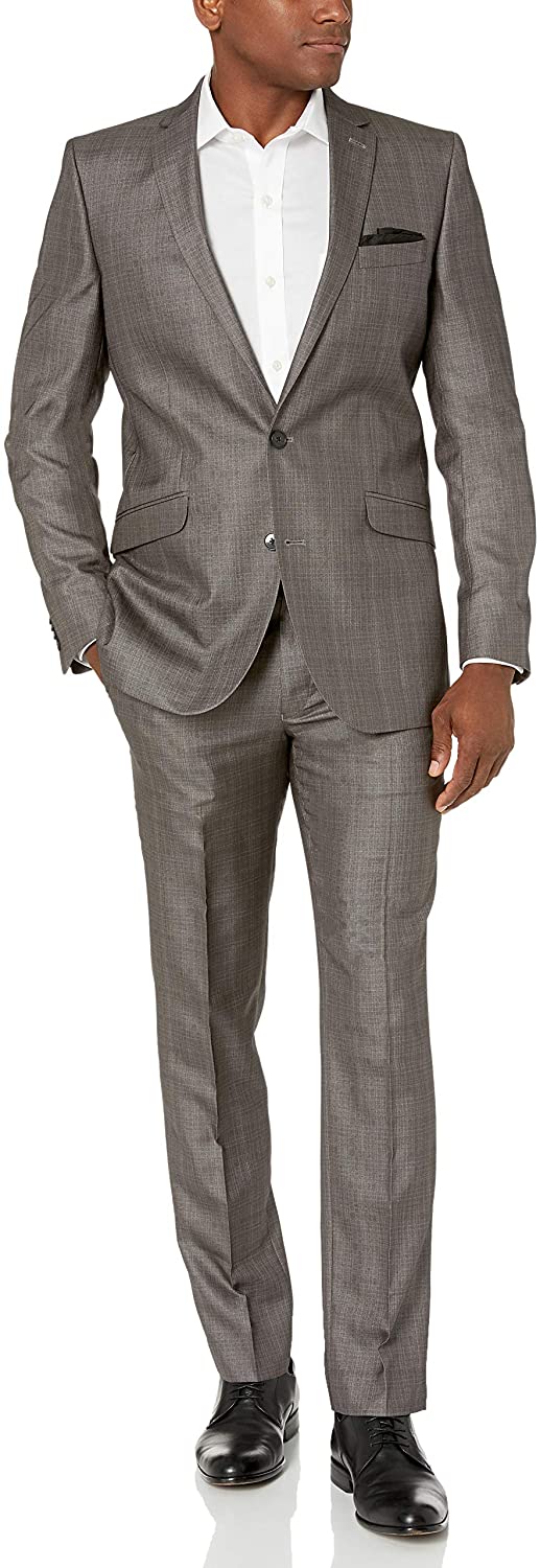 Unlisted by Kenneth Cole Men's 2 Button Slim Fit Suit with Hemmed Pant