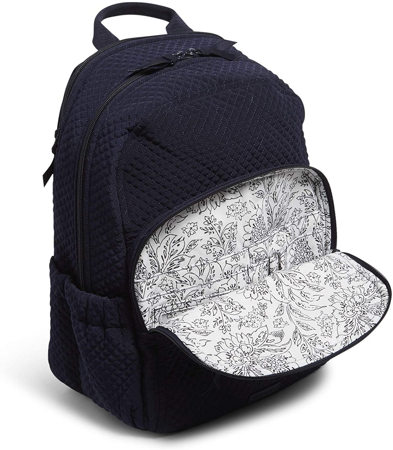 Vera Bradley Women's Microfiber Campus Backpack, Classic Navy, One Size