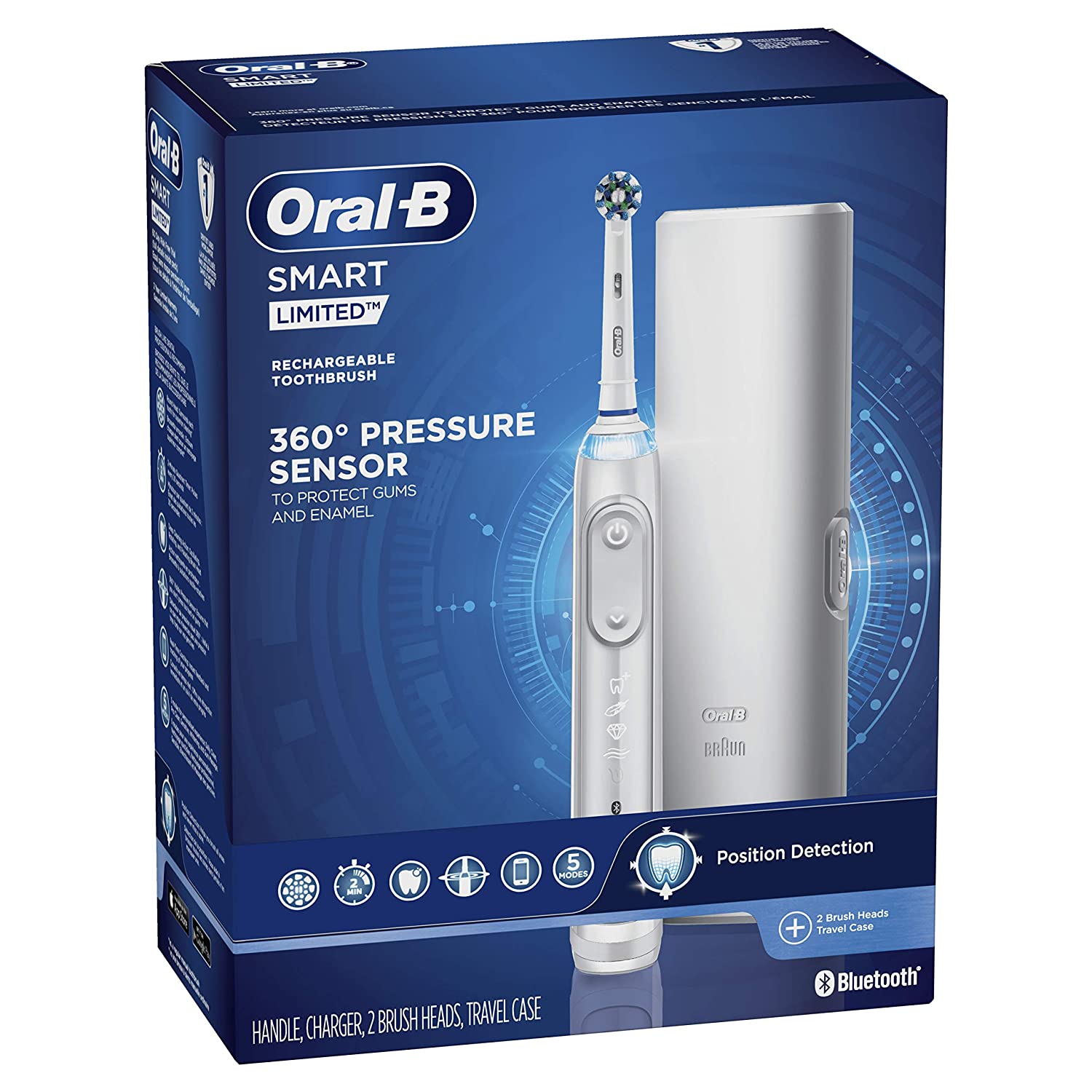Electric Toothbrush, Oral-B Pro 7000 SmartSeries Black Electronic Power Rechargeable Toothbrush