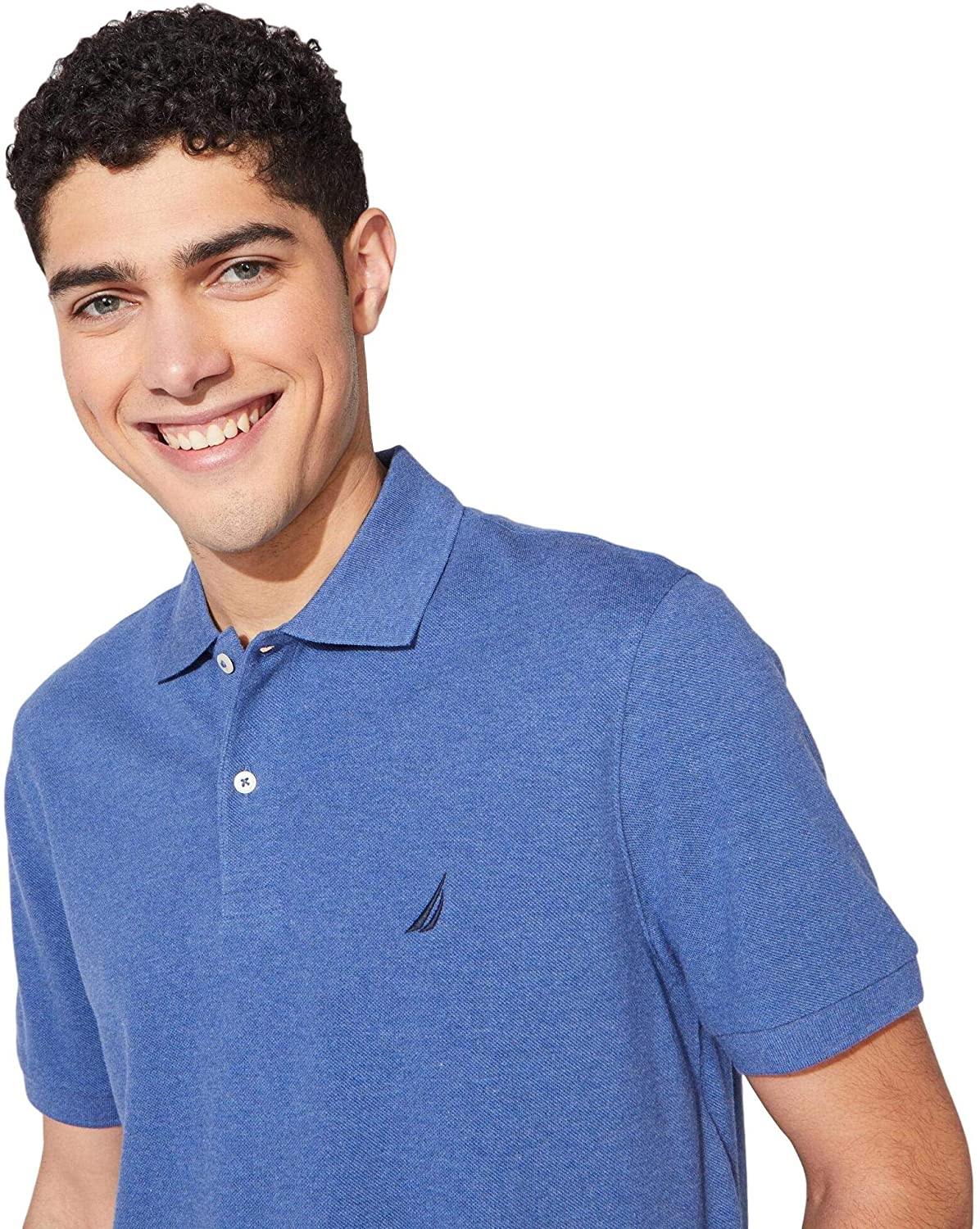 Nautica Men's Classic Fit Short Sleeve Solid Soft Cotton Polo Shirt - JOY2ESpree