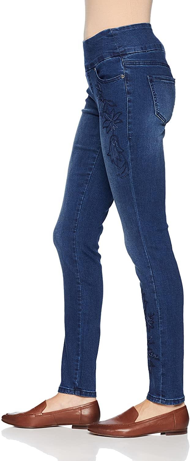 Jag Jeans Women's Nora Skinny Pull on Jean with Embroidery