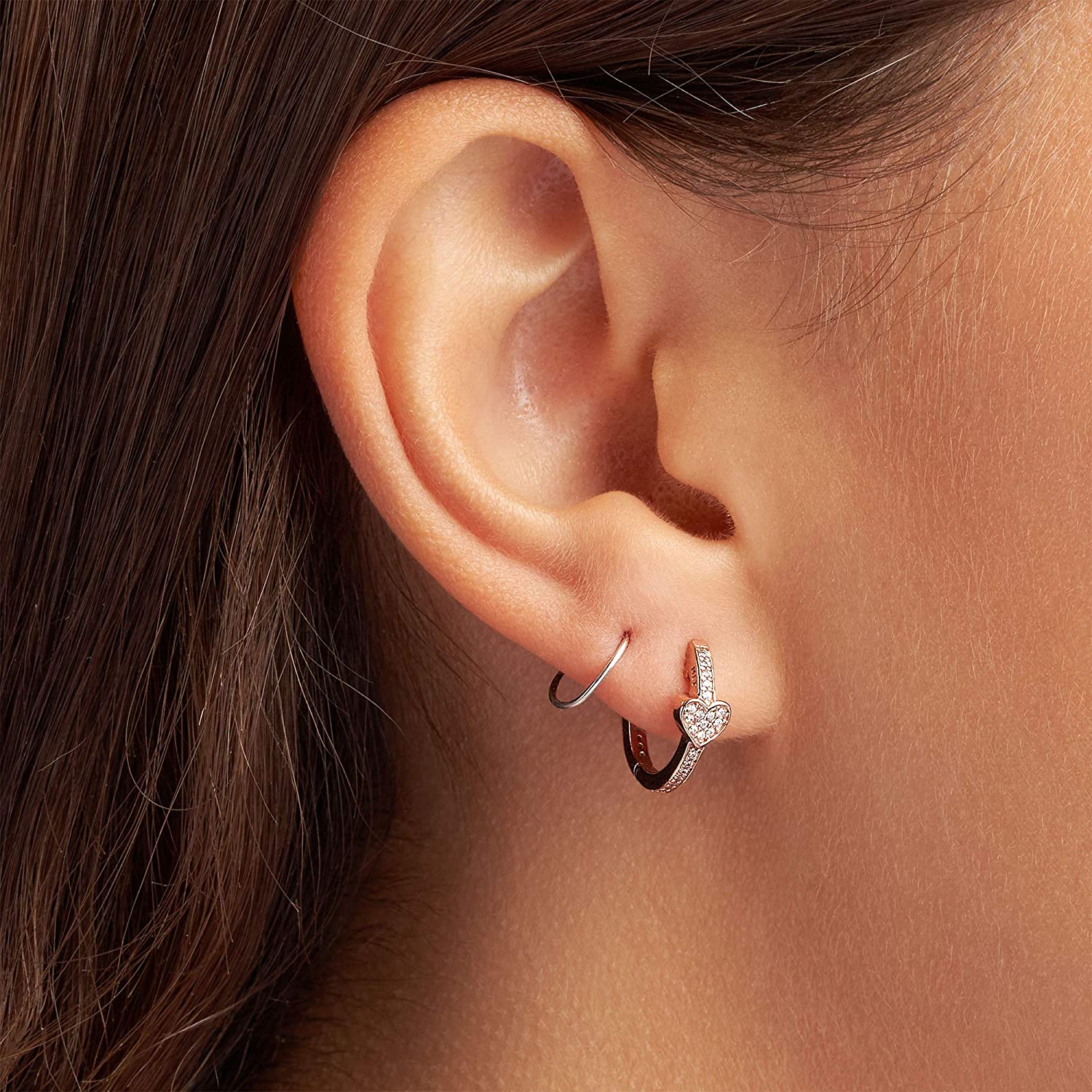Pandora Rose Alluring Hearts Hoop Earrings - JOY2ESpree