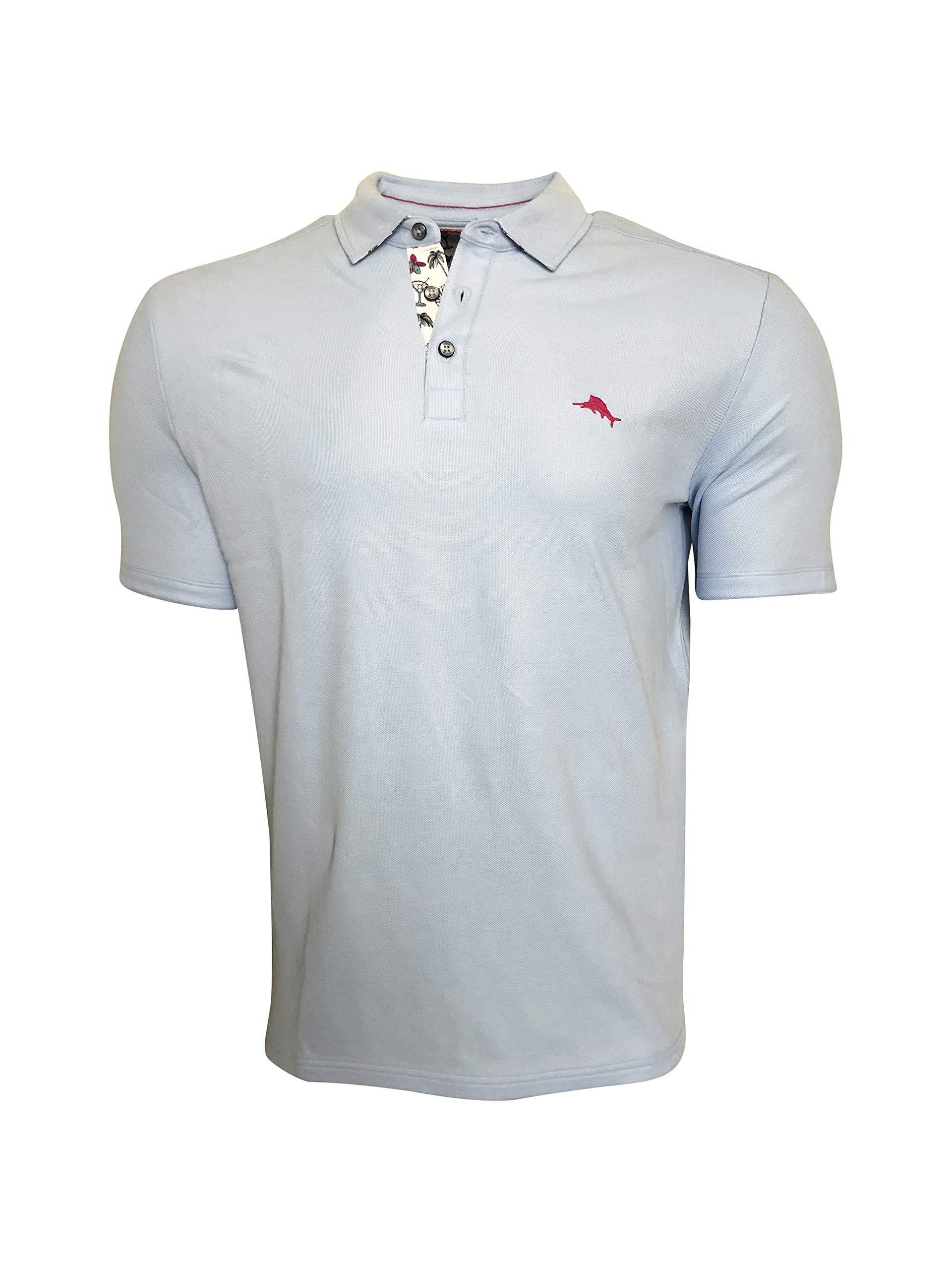 Tommy Bahama Men's Polo Shirt 5 O'Clock Fiesta ST225160 Cotton/Polyester Blend Light Sky
