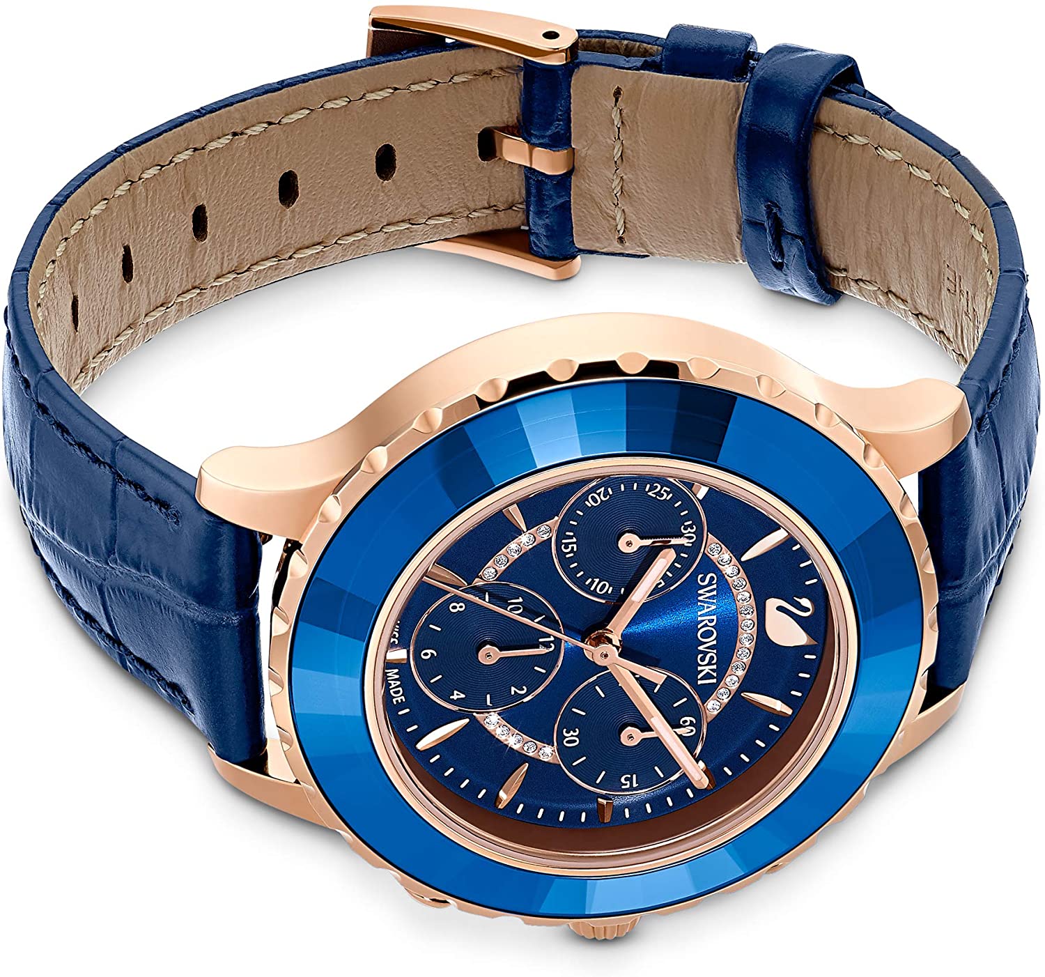 SWAROVSKI Women's Octea Lux Chrono Crystal Watch Collection, Leather Strap - JOY2ESpree