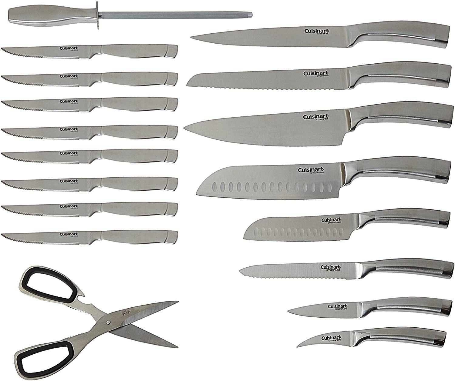 Cuisinart C77SS-19P Normandy 19 Piece Cutlery Block Set, Stainless Steel - JOY2ESpree