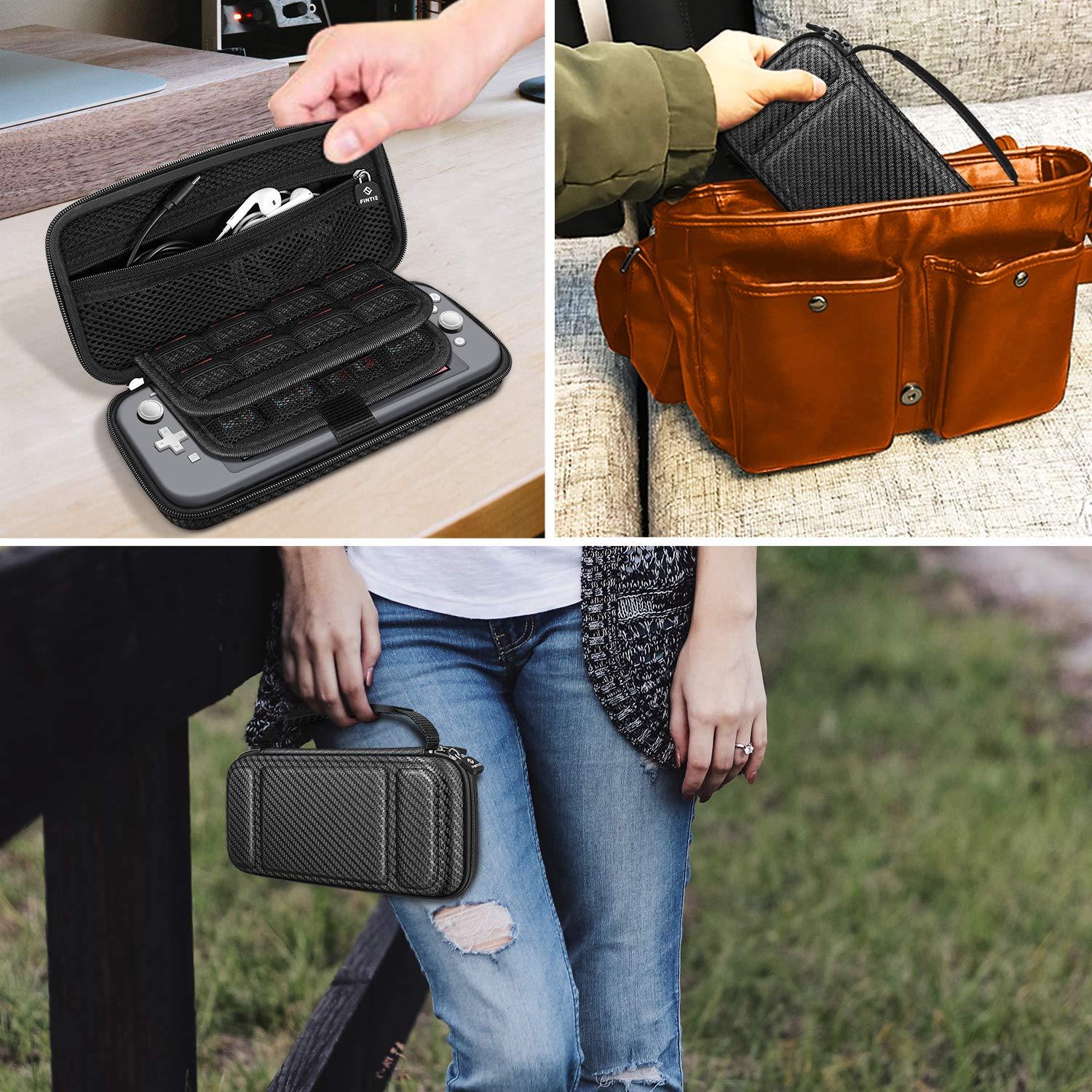 Fintie Carry Case for Nintendo Switch Lite 2019 - [Shockproof] Hard Shell Protective Cover Bag with 15 Game Card/2 Micro SD Card Slots - JOY2ESpree