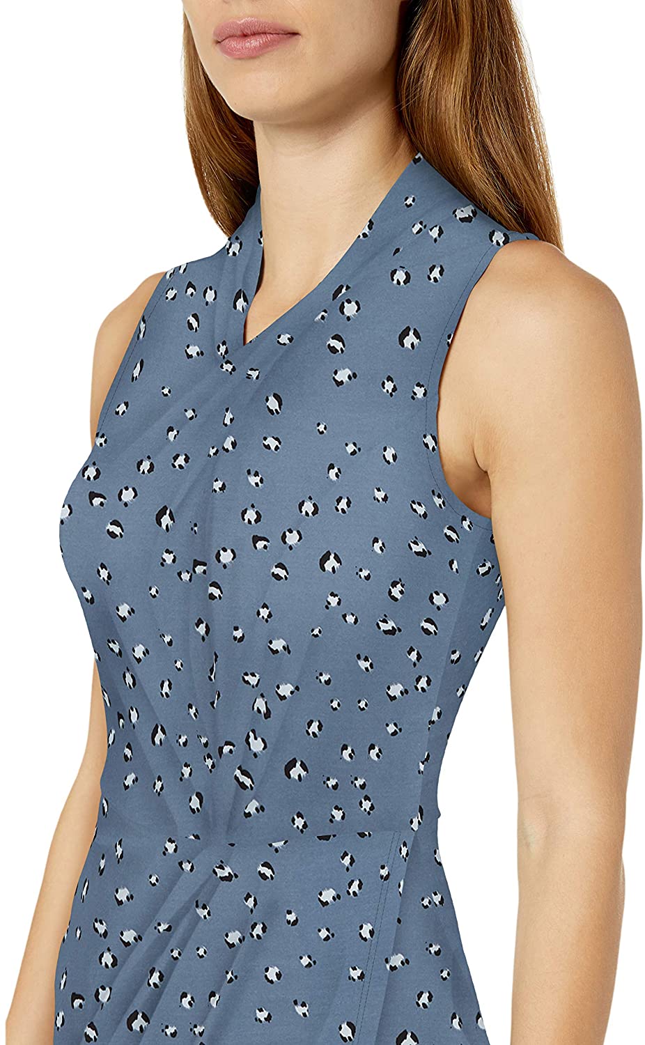 Amazon Brand - Lark & Ro Women's Sleeveless Crossover Twist Neck Faux Wrap Dress