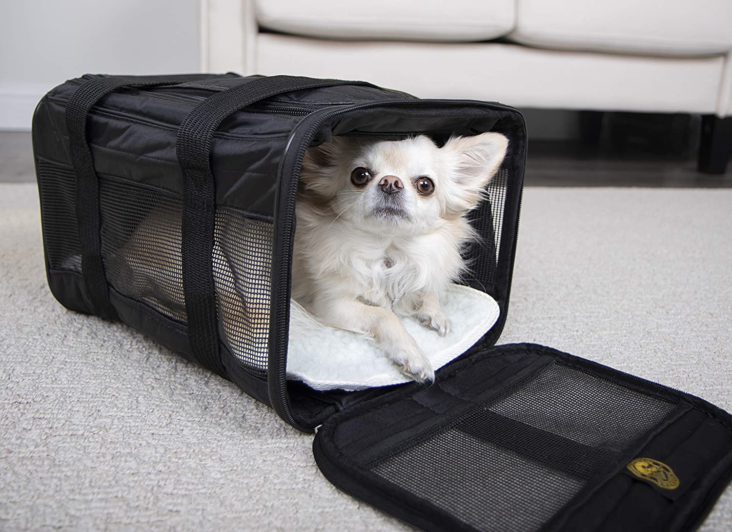 Sherpa Original Deluxe Airline Approved Pet Carrier, Medium, Black