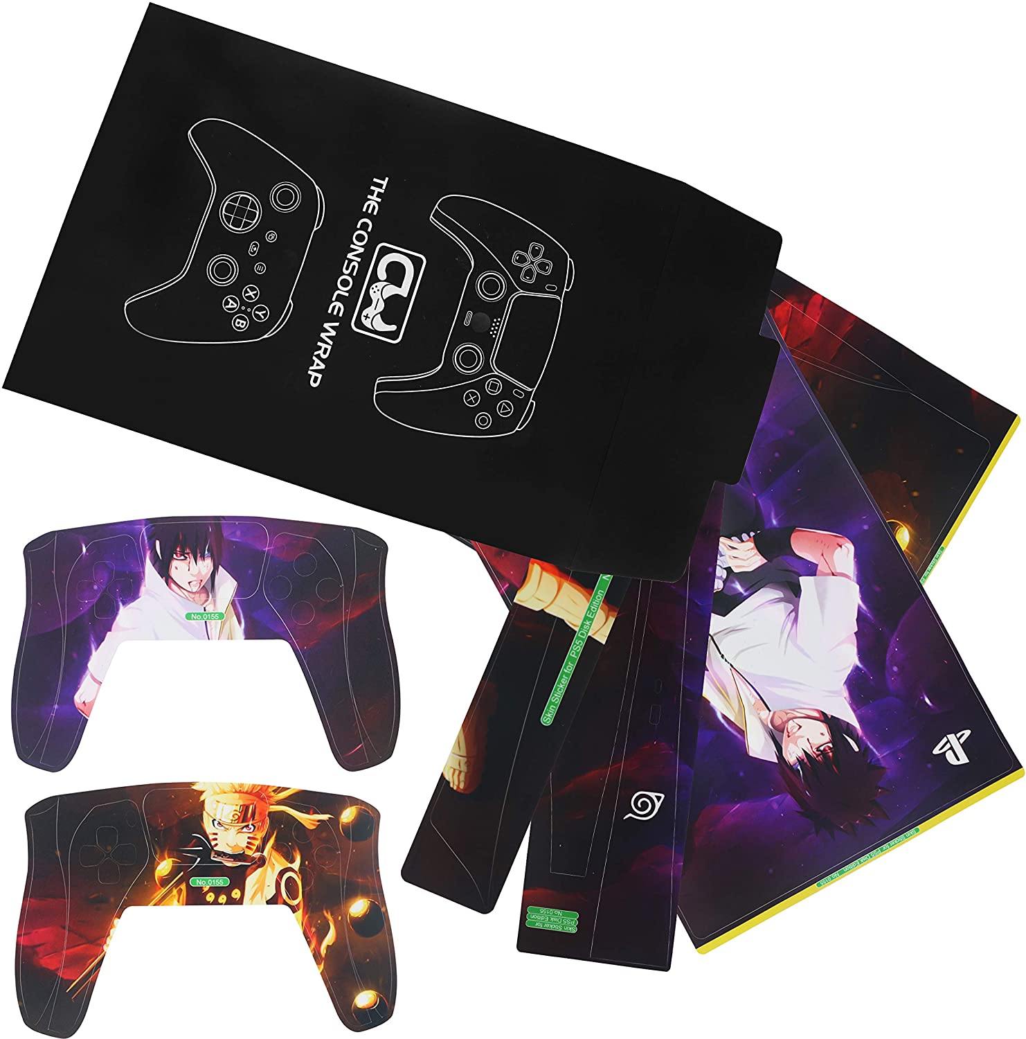 PS5 Console Skin and PS5 Controller Skins Set, Playstation 5 Skin Wrap Decal Sticker PS5 Disk Edition, Leaf Shinobi Anime Decal Kit - JOY2ESpree
