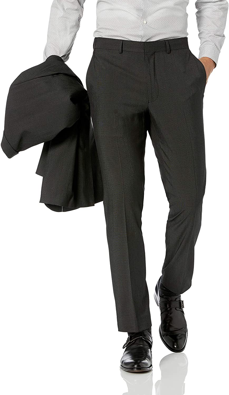 Unlisted by Kenneth Cole Men's 2 Button Slim Fit Suit with Hemmed Pant