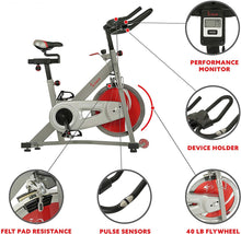 
                        
                          將圖片載入圖庫檢視器 Sunny Health &amp; Fitness Indoor Cycling Exercise Bike with 40 LB Flywheel and Dual Felt Resistance - Pro / Pro II - JOY2ESpree
                        
                      