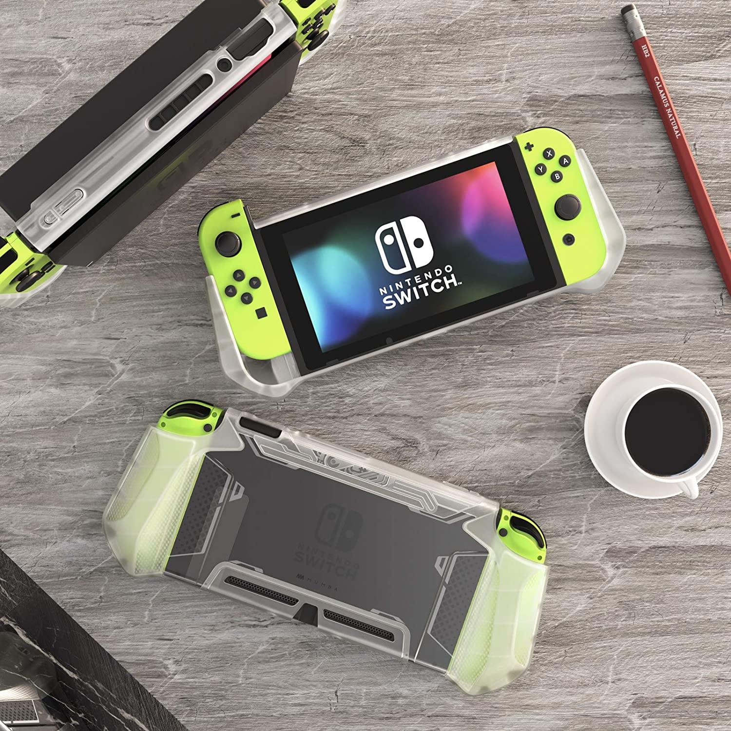 Mumba Dockable Case Compatible for Nintendo Switch, [Blade Series] TPU Grip Protective Cover Case with Ergonomic Design and Comfort Grip (Clear) - JOY2ESpree