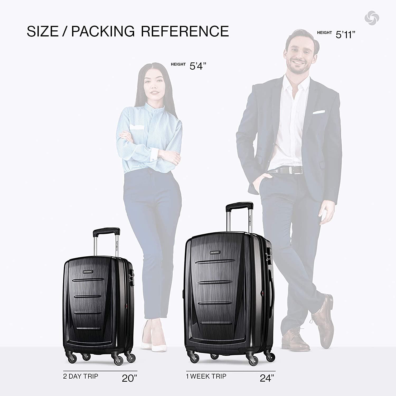 Samsonite Winfield 2 Hardside Expandable Luggage with Spinner Wheels, Charcoal, Checked-Large 28-Inch