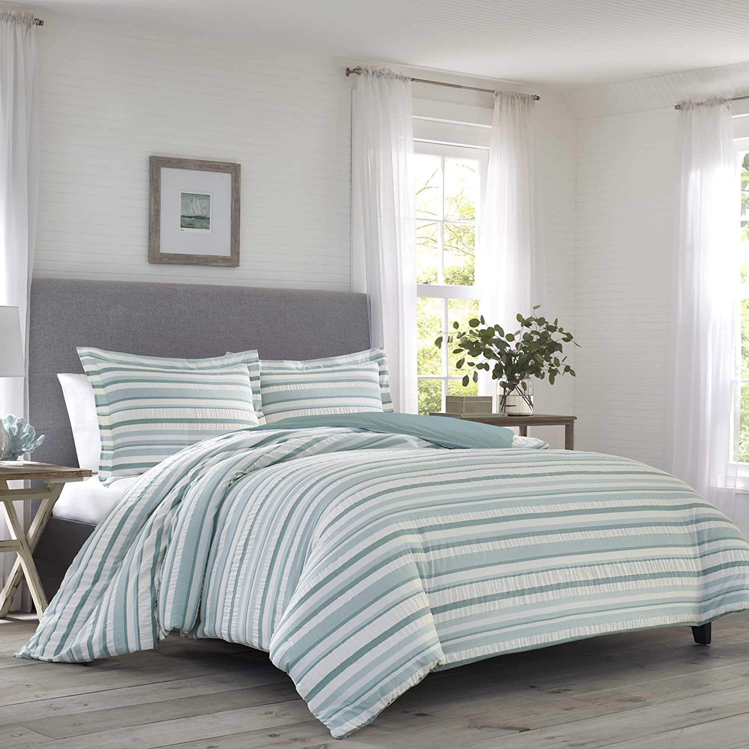 Tommy Bahama Clearwater Cay Comforter Set, Queen, Blue