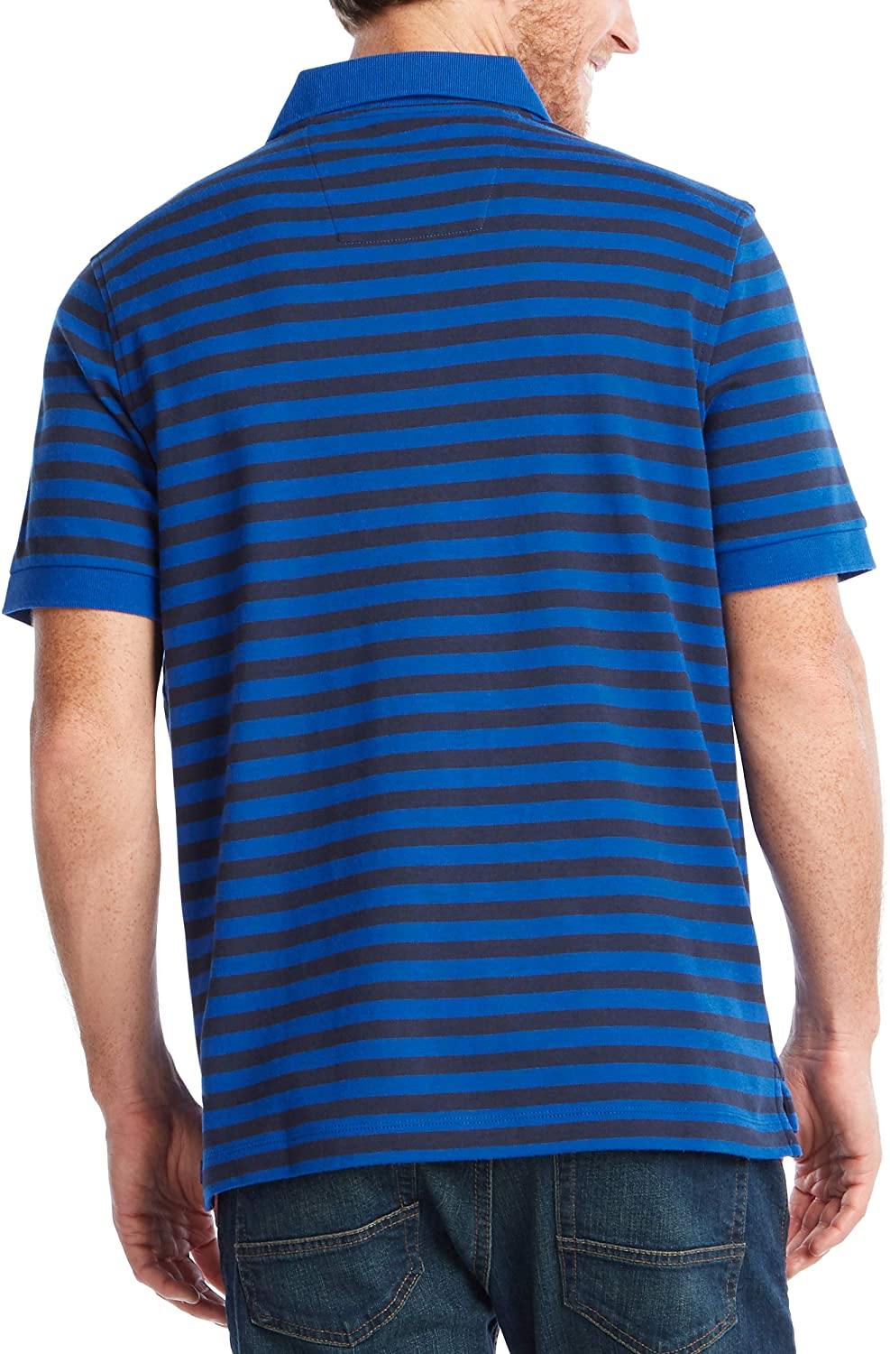 Nautica Men's Classic Fit 100% Cotton Soft Short Sleeve Stripe Polo Shirt - JOY2ESpree